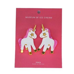 Boss Girl Unicorn novelty pierced earrings NWT